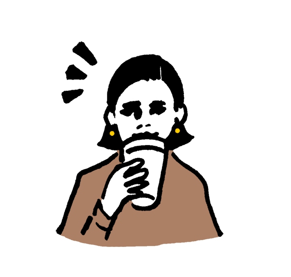 コーヒーを飲む女性